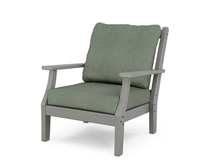 POLYWOOD Wovendale Deep Seating Chair in Slate Grey / Cast Sage