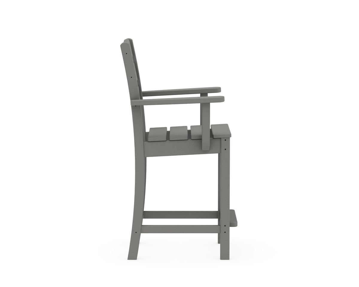 POLYWOOD Lakeside Counter Arm Chair angle view