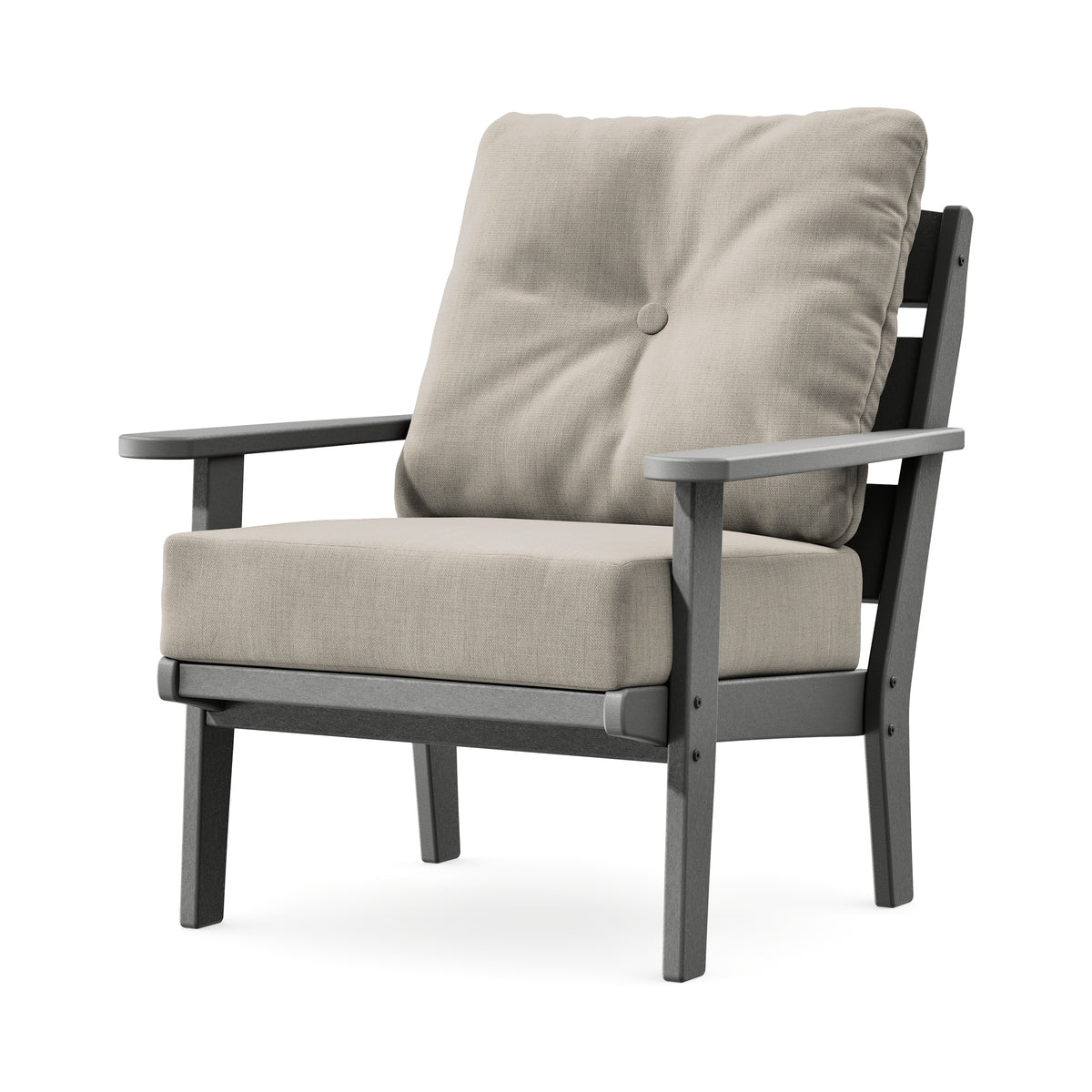 POLYWOOD Lakeside Deep Seating Chair in Slate Grey / Cast Ash