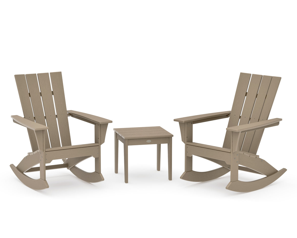 POLYWOOD Quattro 3-Piece Rocker Set in Vintage Sahara