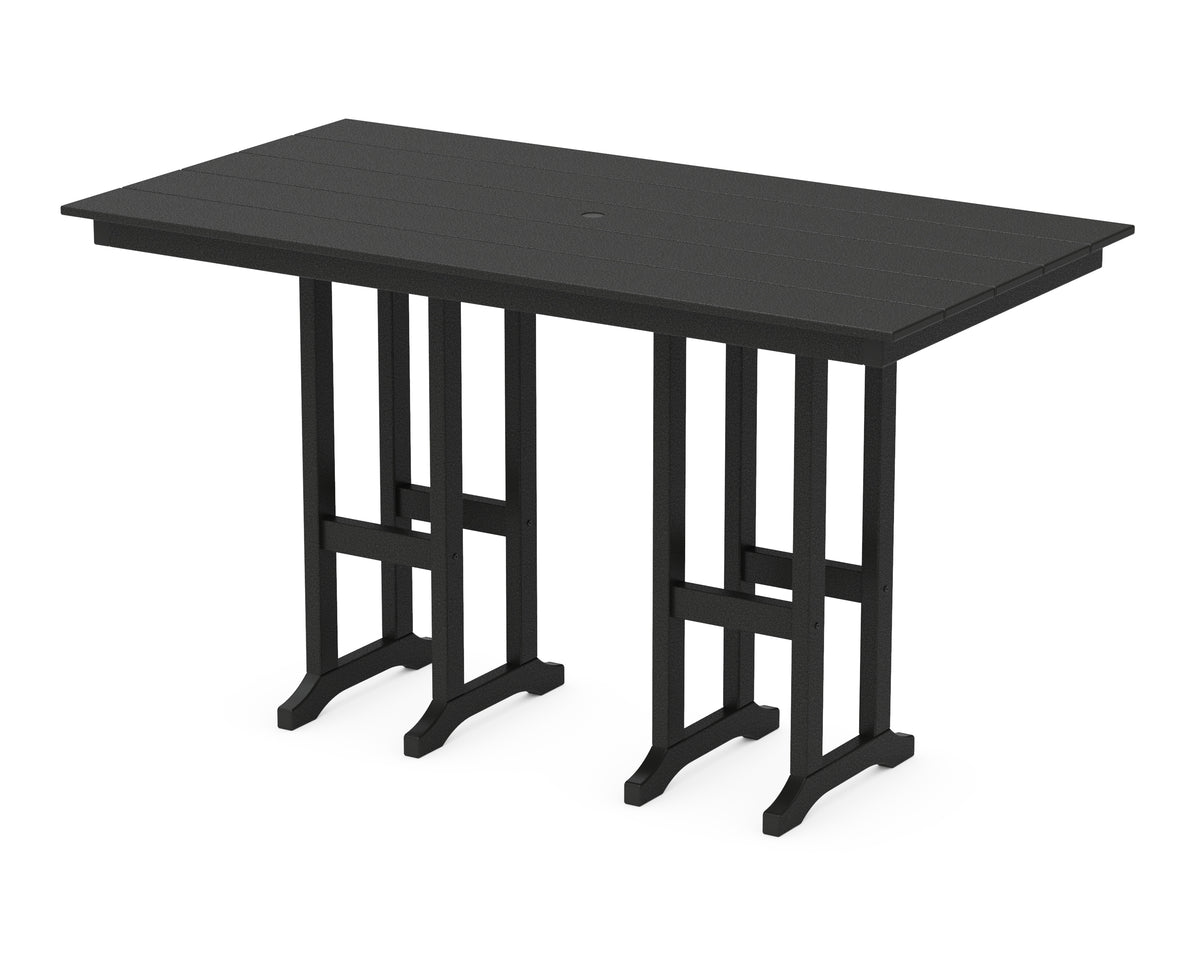 POLYWOOD Farmhouse 37" x 72" Bar Table in Black