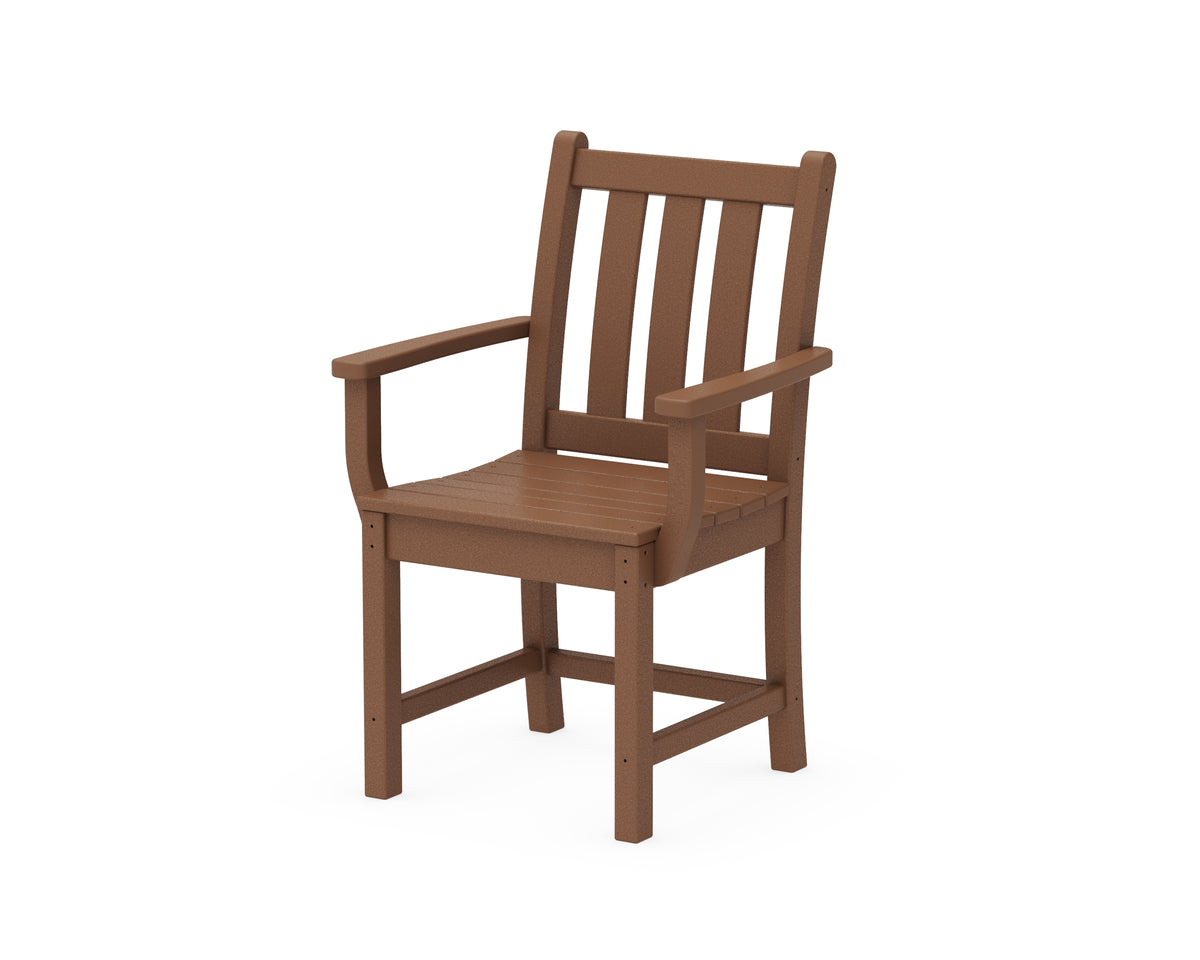 POLYWOOD Traditional Garden Dining Arm Chair in Teak
