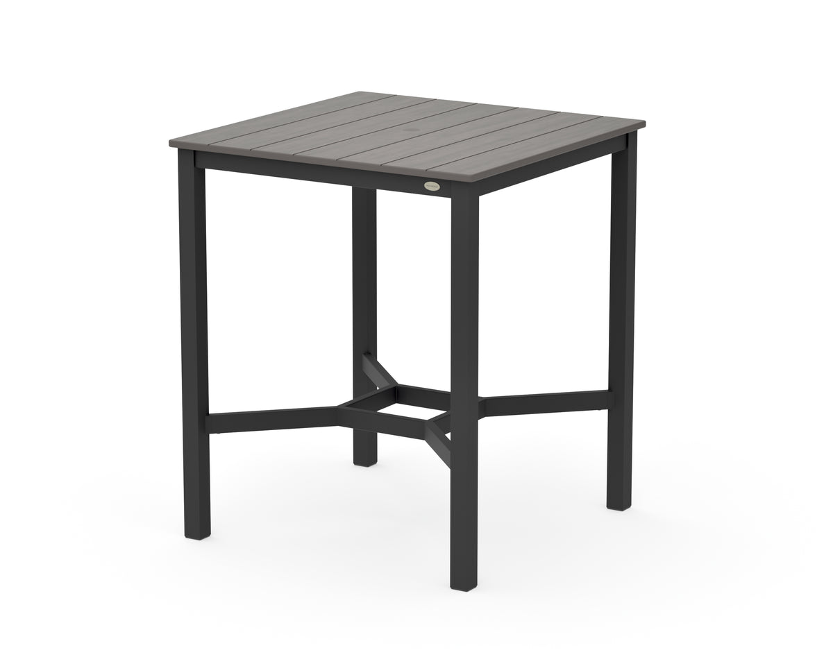 POLYWOOD Main Street 36 x 36 Bar Table in Black / Driftwood