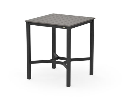 POLYWOOD Main Street 36 x 36 Bar Table in Black / Driftwood