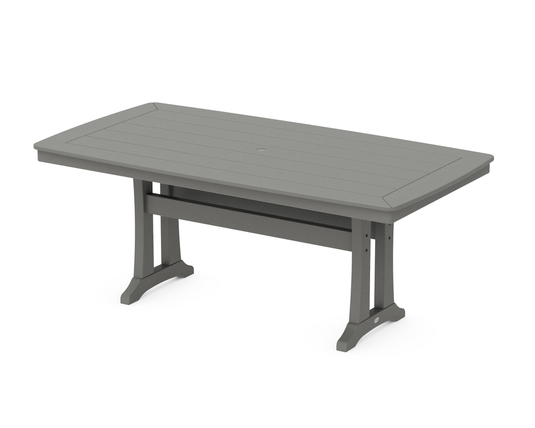 POLYWOOD Nautical Trestle 38" x 73" Dining Table in Slate Grey