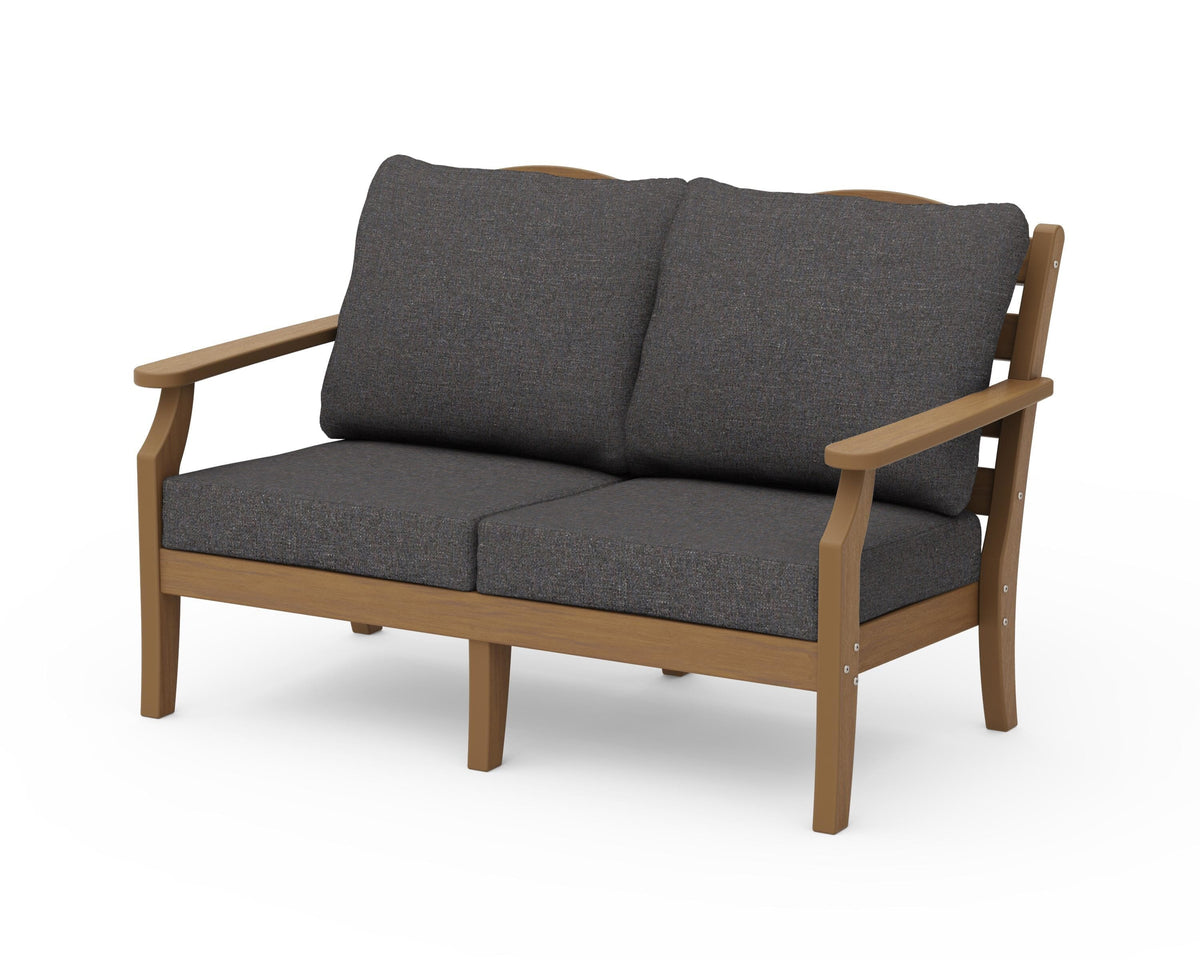 POLYWOOD Savannah Deep Seating Loveseat in Natural / Ash Charcoal