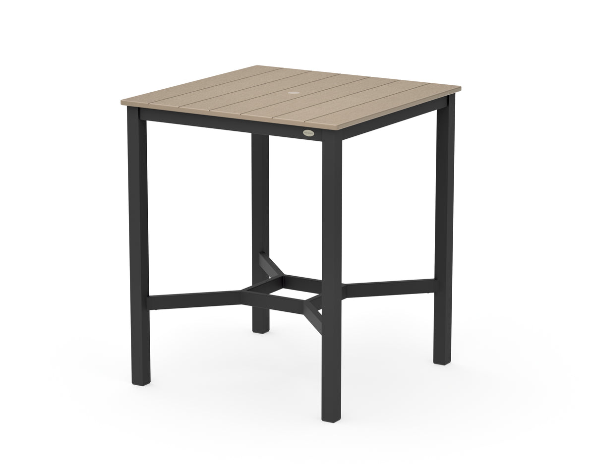 POLYWOOD Main Street 36 x 36 Bar Table in Black / Vintage Sahara