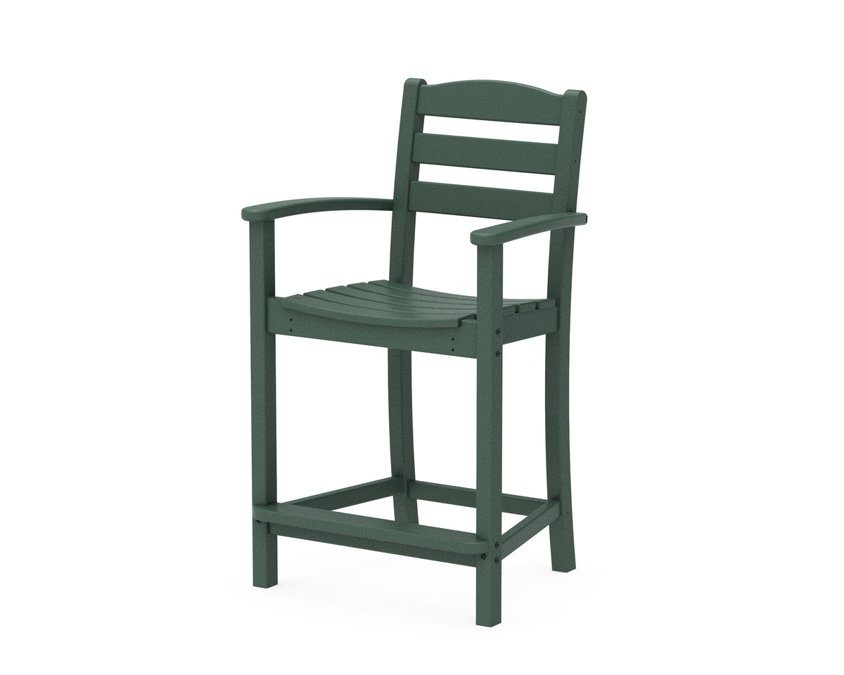 POLYWOOD La Casa Café Counter Arm Chair in Green