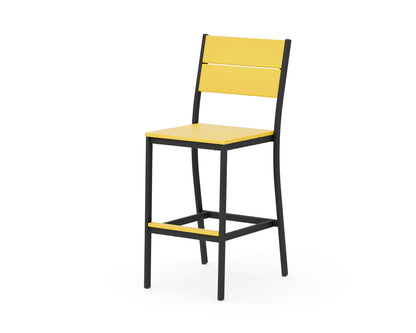 POLYWOOD Main Street Bar Side Chair in Black / Lemon