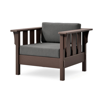 POLYWOOD Acadia Deep Seating Chair in Mahogany / Ash Charcoal