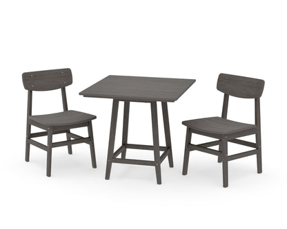 POLYWOOD Modern Studio Urban Chair 3-Piece Bistro Dining Set in Driftwood
