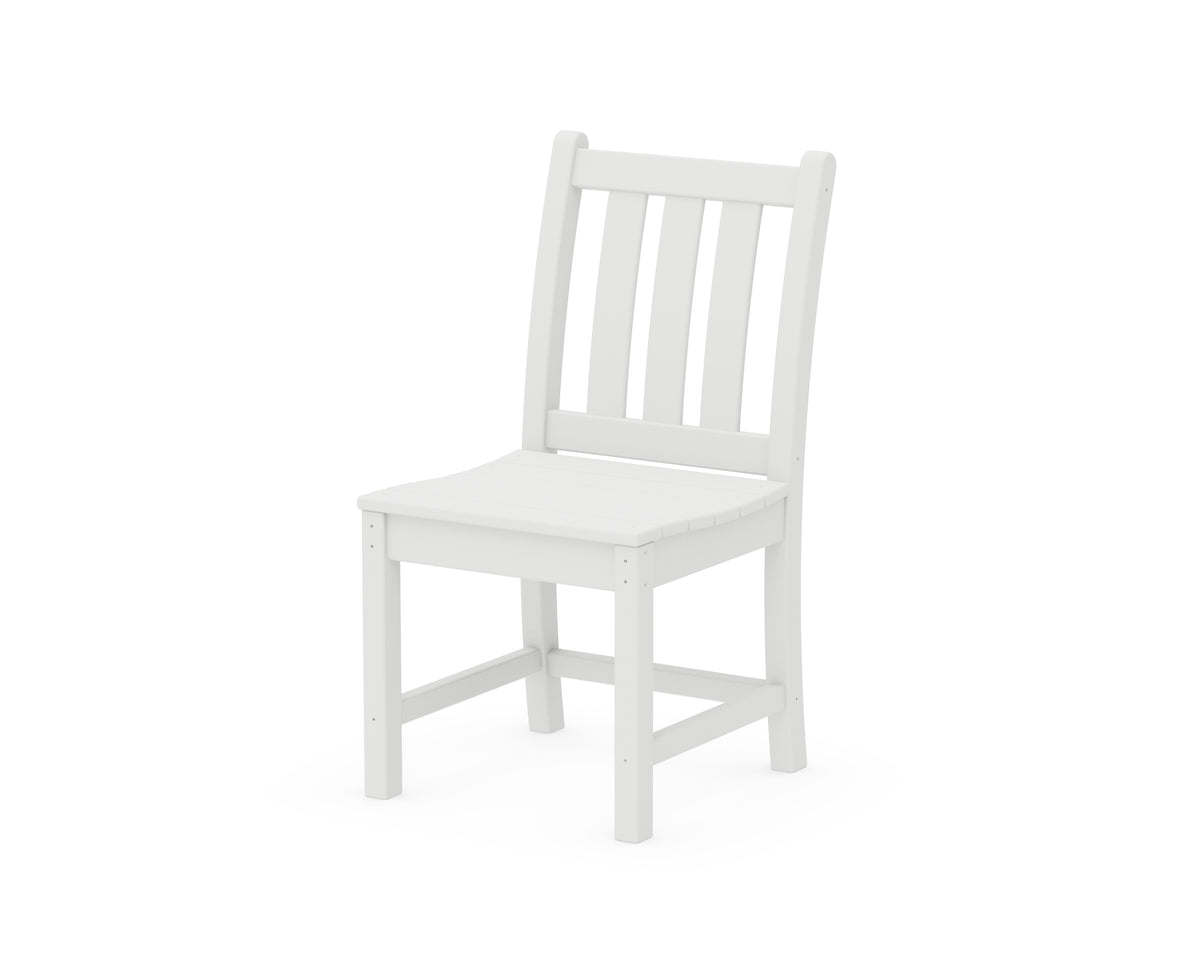 POLYWOOD Traditional Garden Dining Side Chair in White
