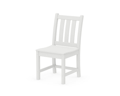 POLYWOOD Traditional Garden Dining Side Chair in White