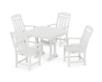 POLYWOOD Cottage 5-Piece Dining Set with Trestle Legs in White