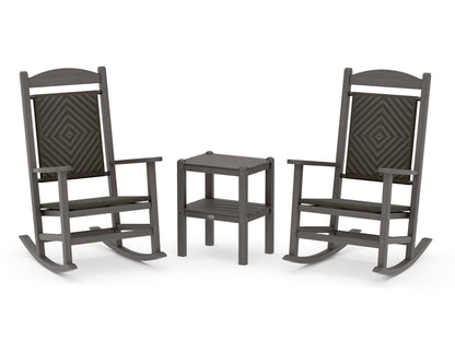 POLYWOOD Presidential Woven Rocker 3-Piece Set in Driftwood / Cahaba