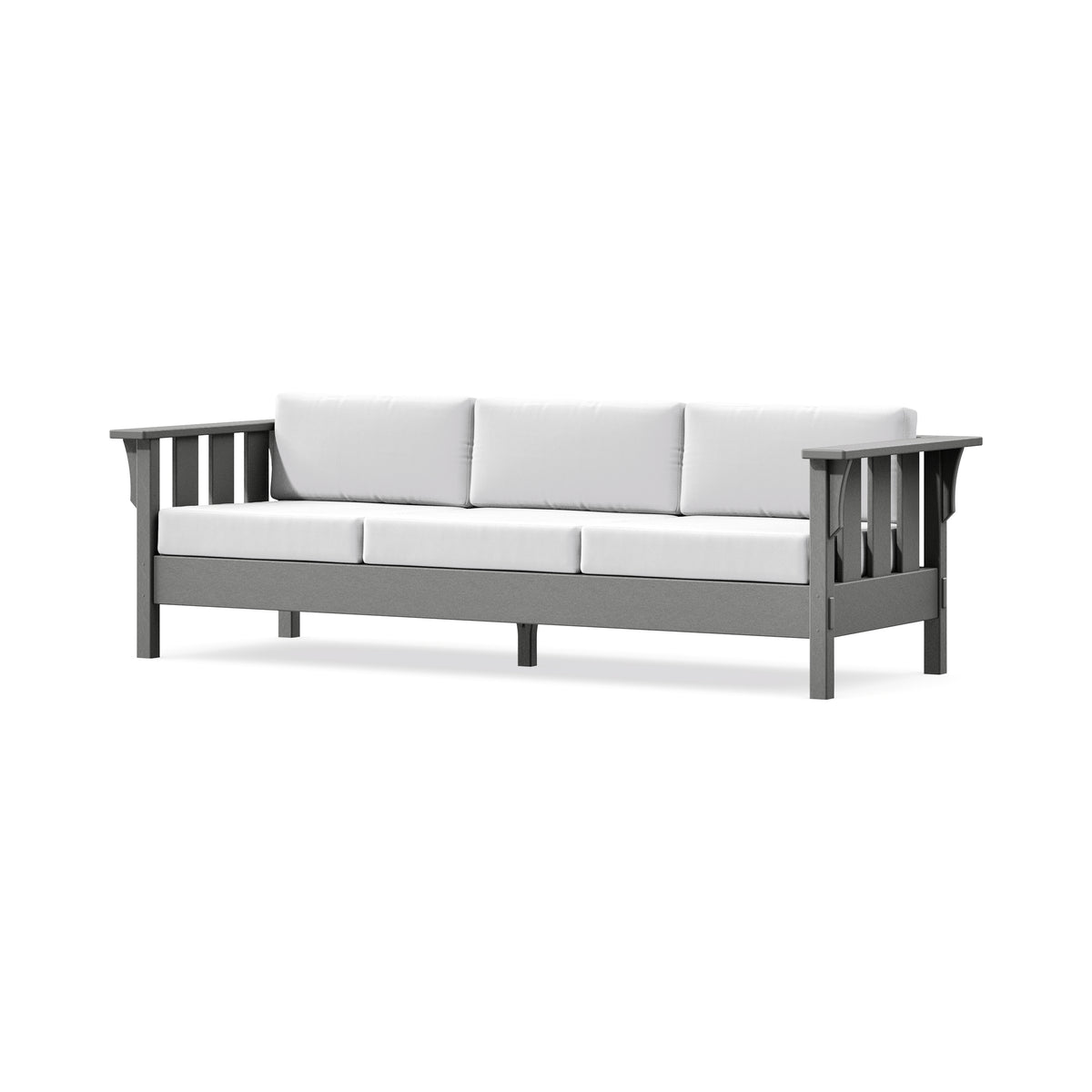POLYWOOD Acadia Deep Seating Sofa in Slate Grey / Natural
