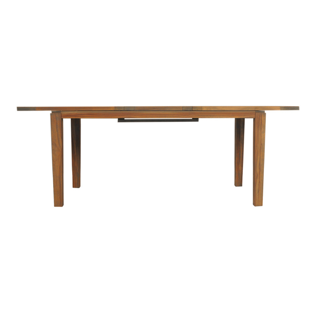Lloyd Flanders Teak 63-84" Butterfly Leaf Umbrella Dining Table, lifestyle photo 7