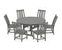 POLYWOOD Vineyard 7-Piece Side Chair Round Farmhouse Dining Set in Slate Grey