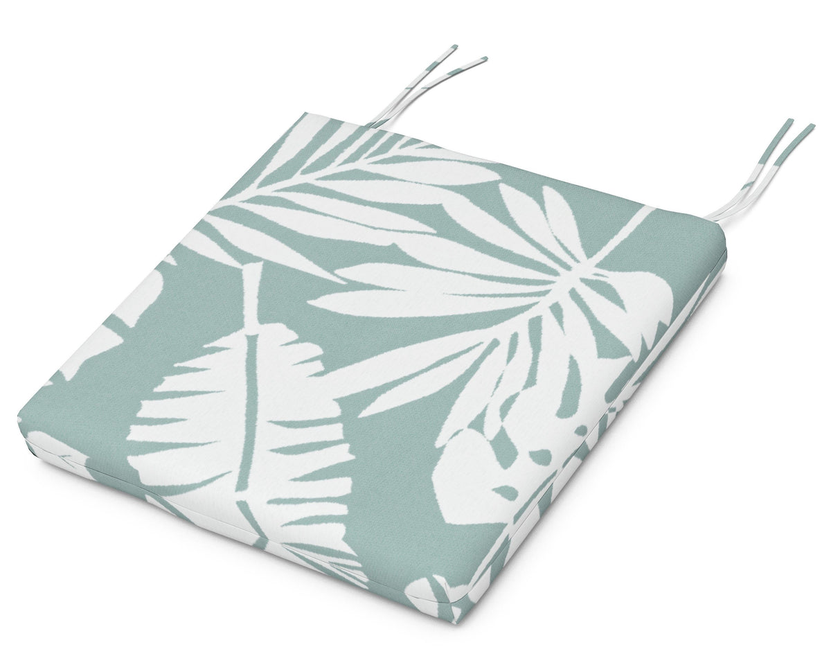 POLYWOOD Standard Seat Cushion 17.25"D x 19.25"W x 2.5"H in Leaf Glacier Spa