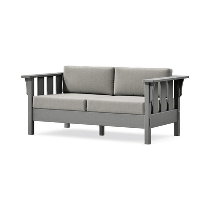POLYWOOD Acadia Deep Seating Loveseat in Slate Grey / Weathered Tweed