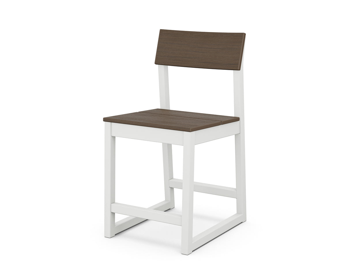 POLYWOOD EDGE Counter Side Chair in White / Kona