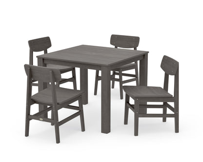POLYWOOD Modern Studio Urban Chair 5-Piece Parsons Dining Set in Driftwood