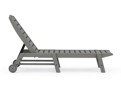 Alternate view of the POLYWOOD Nautical Chaise with Wheels in Slate Grey