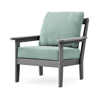 POLYWOOD Cottage Deep Seating Chair in Slate Grey / Glacier Spa