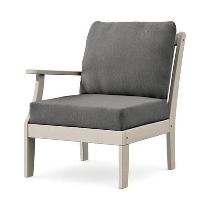 POLYWOOD Braxton Modular Left Arm Chair in Sand / Ash Charcoal
