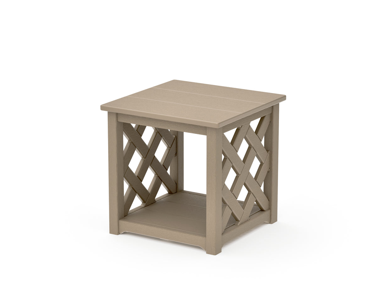 POLYWOOD Wovendale Accent Table in Vintage Sahara