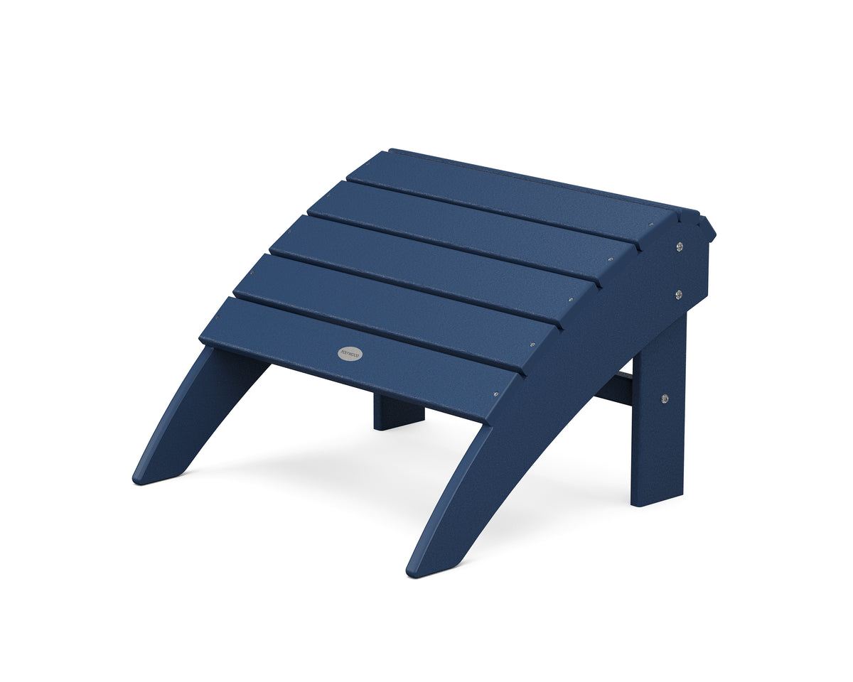 POLYWOOD Vineyard Curveback Adirondack Ottoman in Navy