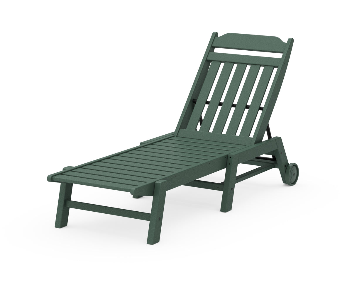POLYWOOD Cottage Chaise with Wheels in Green