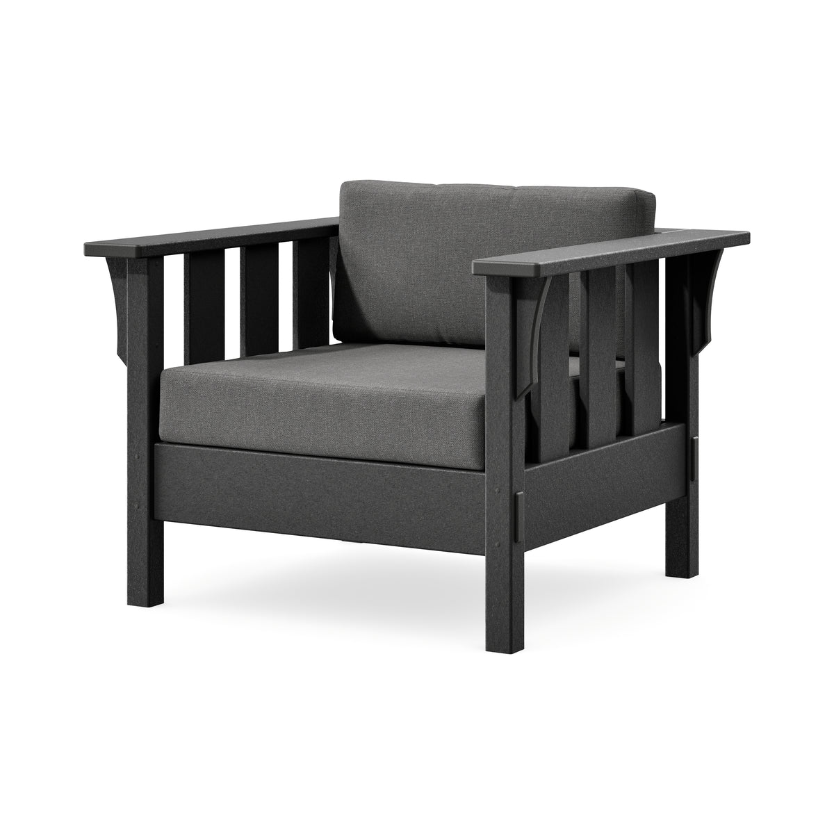 POLYWOOD Acadia Deep Seating Chair in Black / Ash Charcoal