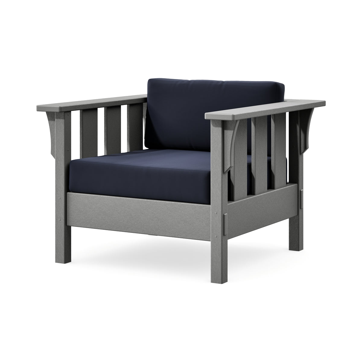 POLYWOOD Acadia Deep Seating Chair in Slate Grey / Navy