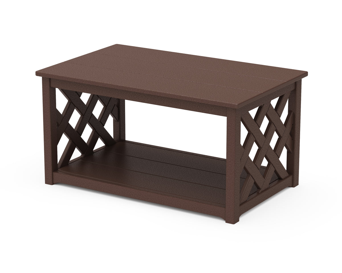 POLYWOOD Wovendale Coffee Table in Mahogany