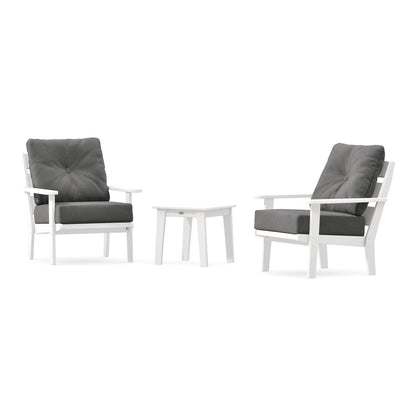 POLYWOOD Lakeside 3-Piece Deep Seating Chair Set in White