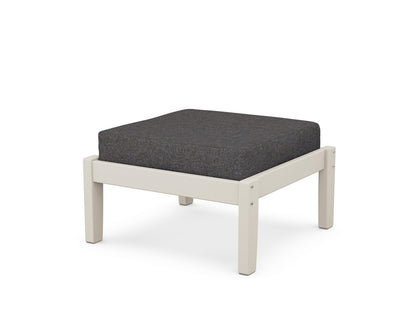 POLYWOOD Deep Seating Ottoman in Sand / Ash Charcoal