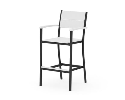 POLYWOOD Main Street Bar Arm Chair in Black / White