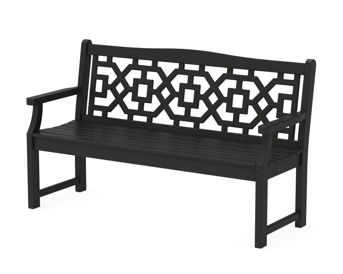 POLYWOOD Chinoiserie 60" Garden Bench in Black