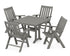 POLYWOOD Vineyard Folding 5-Piece Farmhouse Dining Set with Trestle Legs in Slate Grey