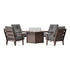 POLYWOOD Lakeside 5-Piece Deep Seating Set with Nautical Fire Pit Table in Mahogany