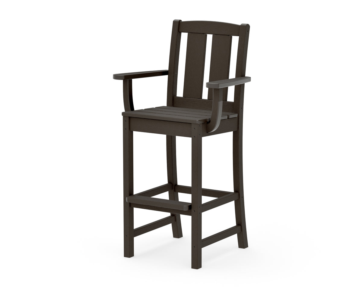POLYWOOD Mission Bar Arm Chair in Vintage Coffee