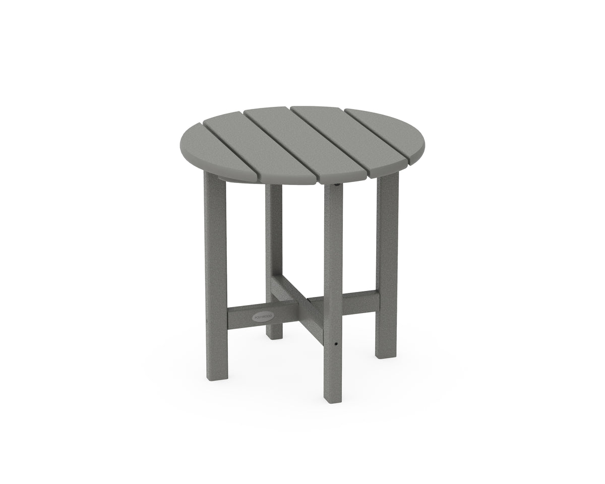 POLYWOOD Round 18" Side Table in Slate Grey