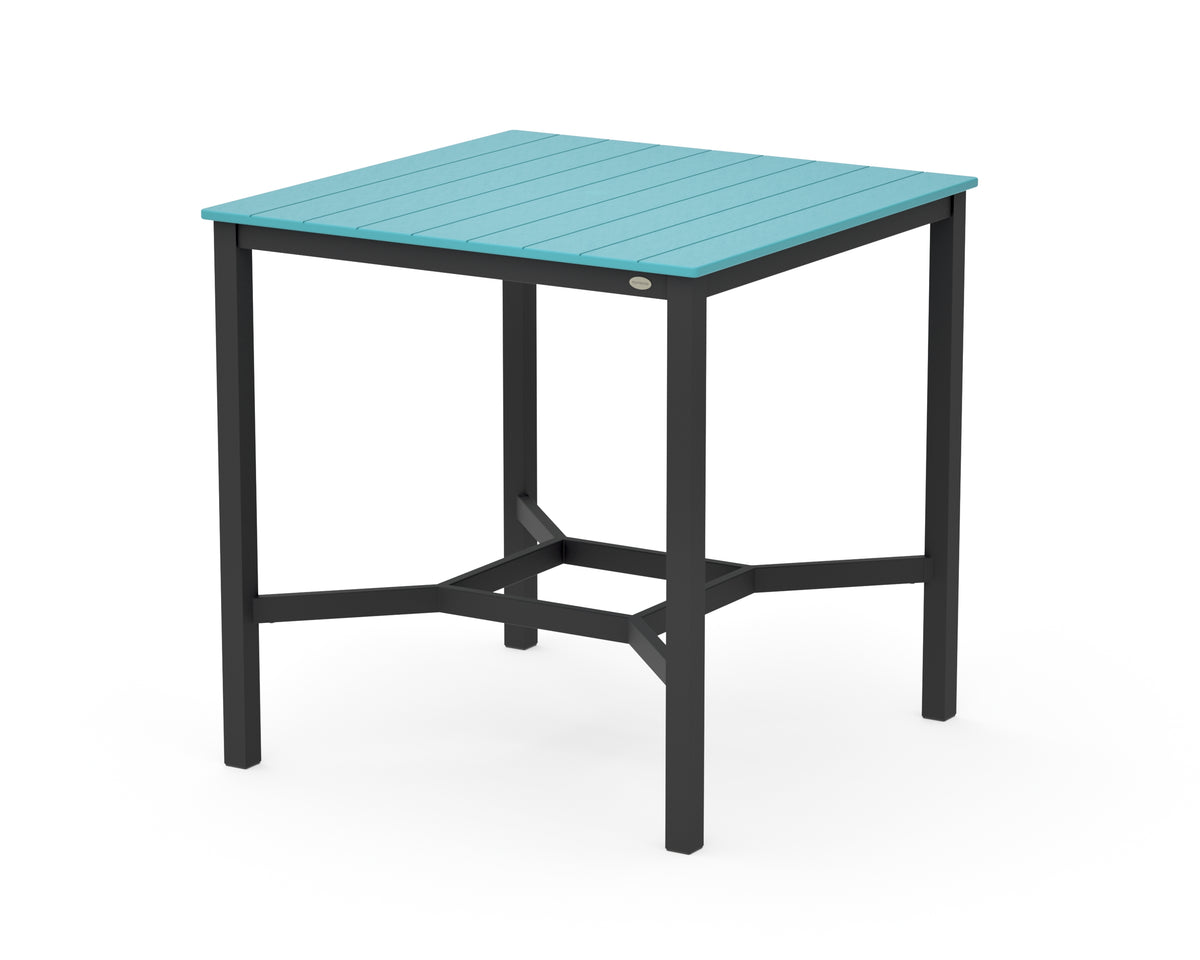 POLYWOOD Main Street 42 x 42 Bar Table in Black / Aruba