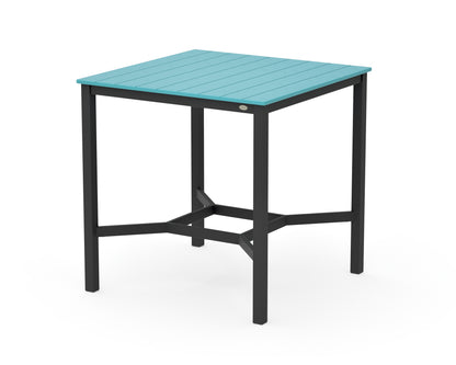POLYWOOD Main Street 42 x 42 Bar Table in Black / Aruba