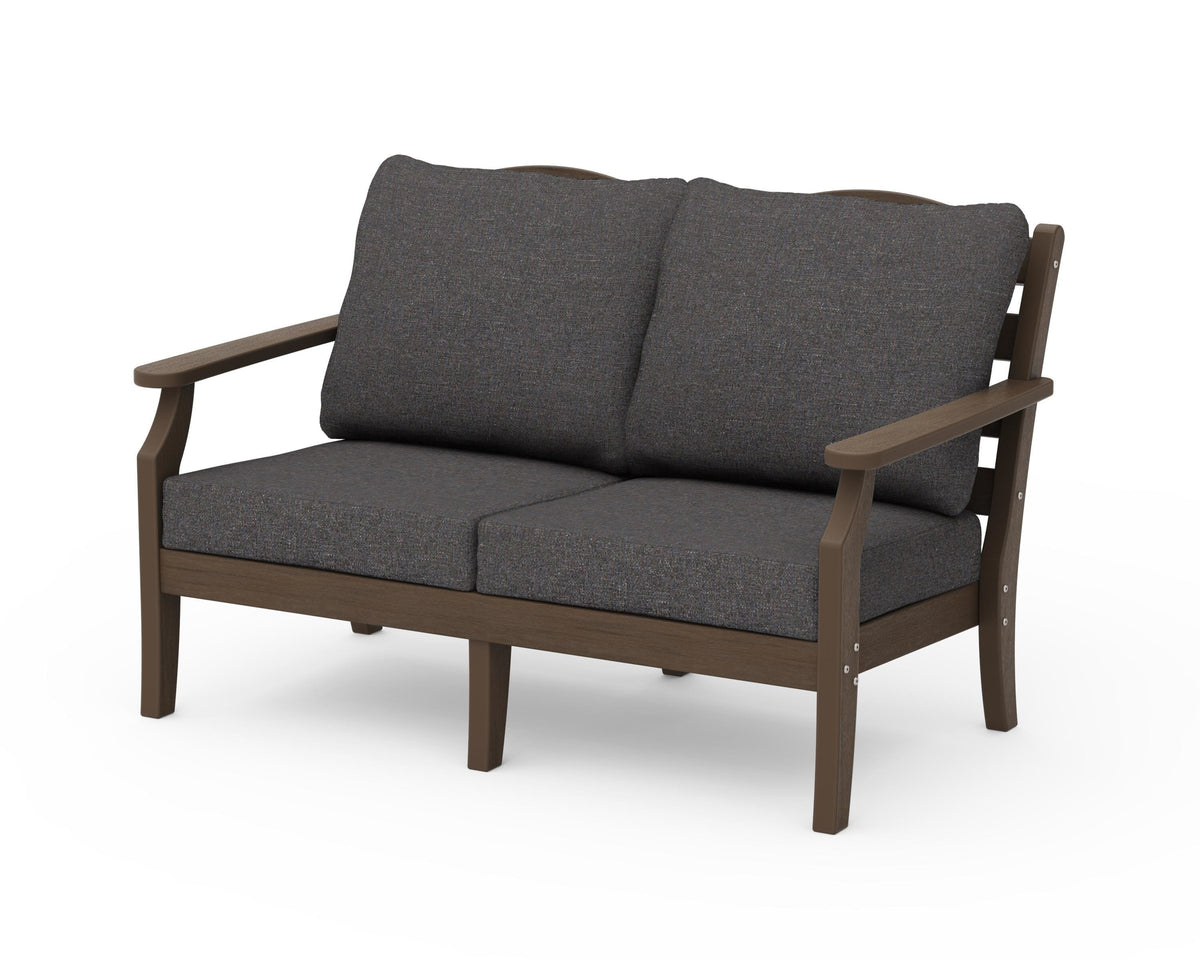 POLYWOOD Savannah Deep Seating Loveseat in Kona / Ash Charcoal
