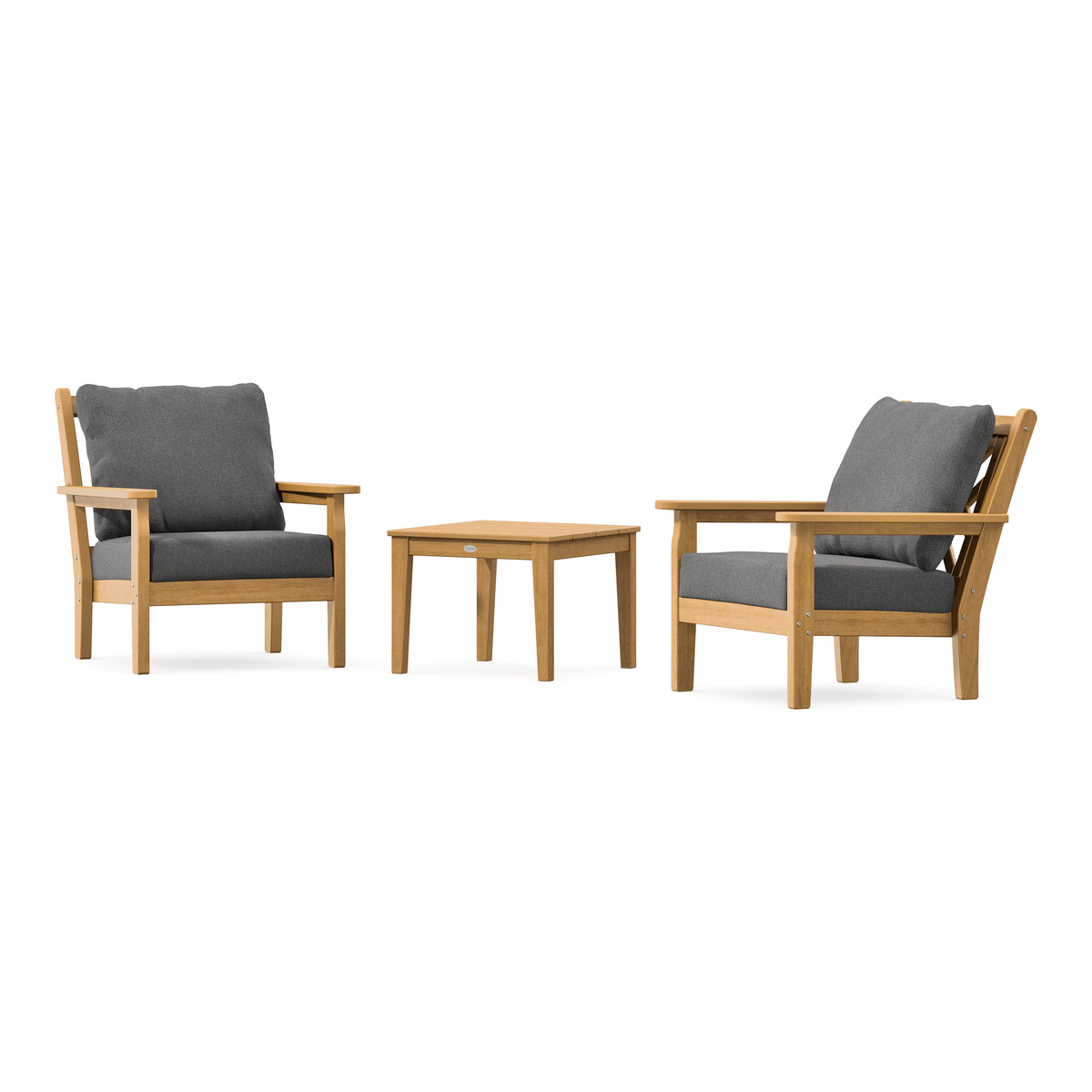 POLYWOOD Chippendale 3-Piece Deep Seating Set in Natural