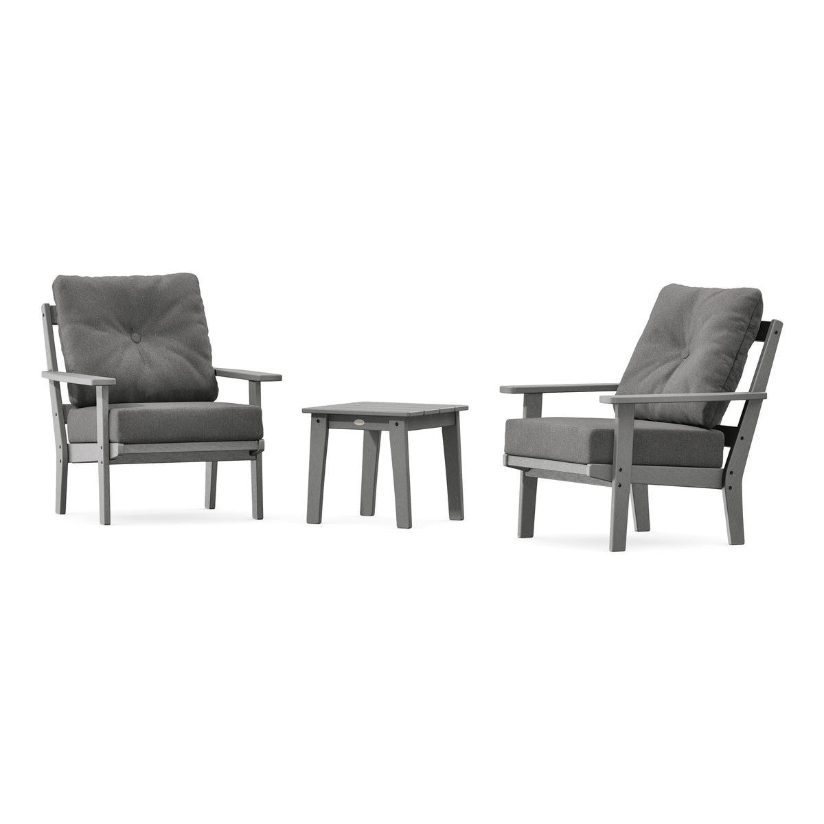 POLYWOOD Prairie 3-Piece Deep Seating Set in Slate Grey