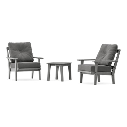 POLYWOOD Prairie 3-Piece Deep Seating Set in Slate Grey