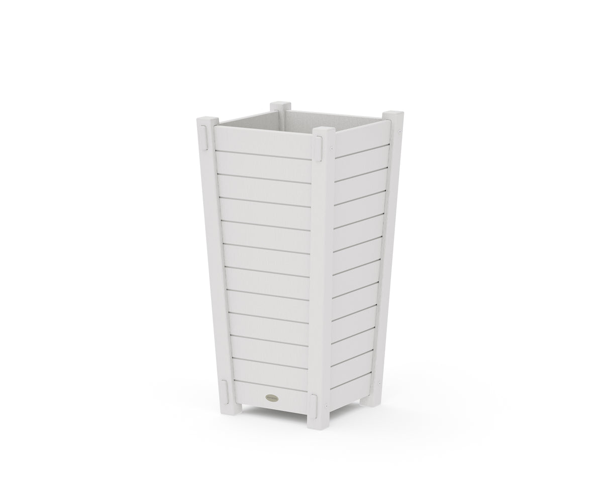 POLYWOOD Nautical Tapered Square Planter Box in Vintage White
